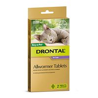 Drontal Allwormer Cats & Kittens to 4kg - 2 Tabs