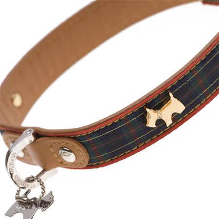 Tartan Leather Dog Collar